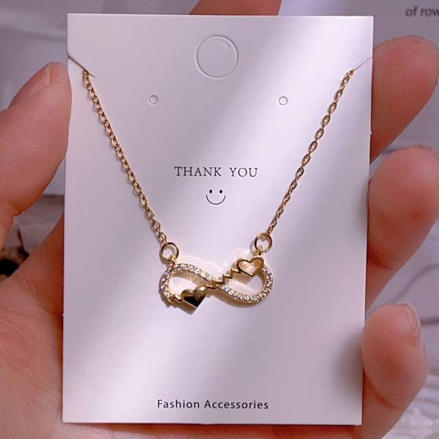 Titanium steel clavicle chain lucky 8-character pendant necklace women's infinity necklace
