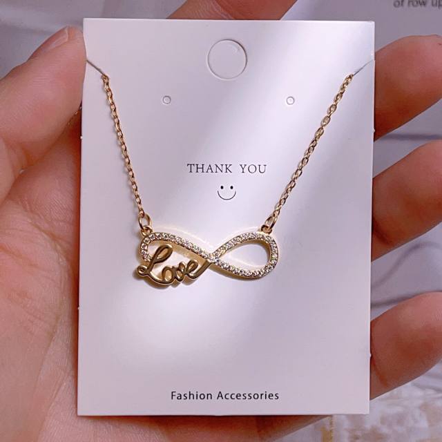 Titanium steel clavicle chain lucky 8-character pendant necklace women's infinity necklace