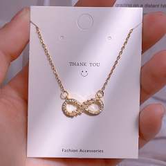 Titanium steel clavicle chain lucky 8-character pendant necklace women's infinity necklace