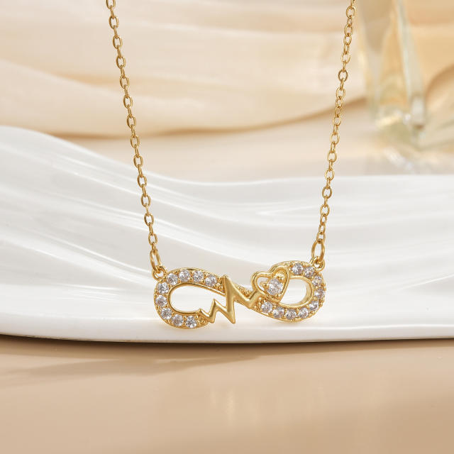 Necklace Women's Unlimited Eight-character Pendant Necklace Stainless steel chain necklace infinity necklace