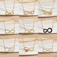 Necklace Women's Unlimited Eight-character Pendant Necklace Stainless steel chain necklace infinity necklace