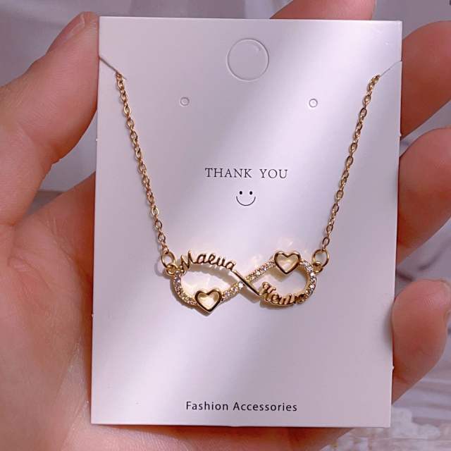 Titanium steel clavicle chain lucky 8-character pendant necklace women's infinity necklace