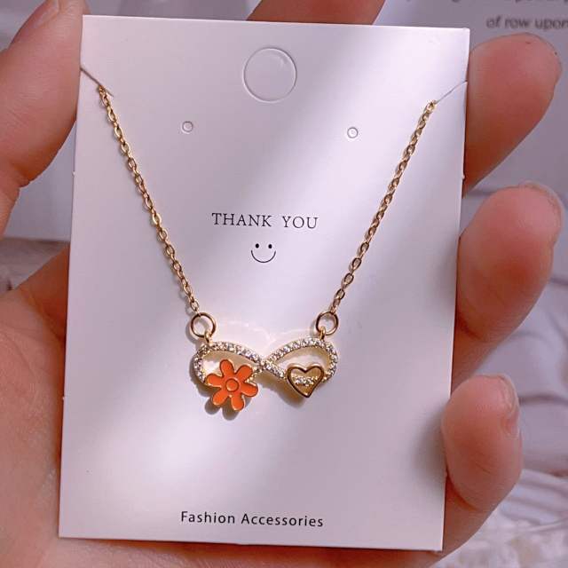 Titanium steel clavicle chain lucky 8-character pendant necklace women's infinity necklace