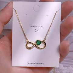 Titanium steel clavicle chain lucky 8-character pendant necklace women's infinity necklace