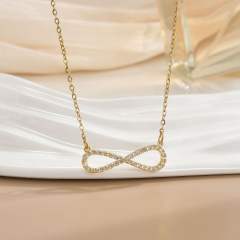 Necklace Women's Unlimited Eight-character Pendant Necklace Stainless steel chain necklace infinity necklace
