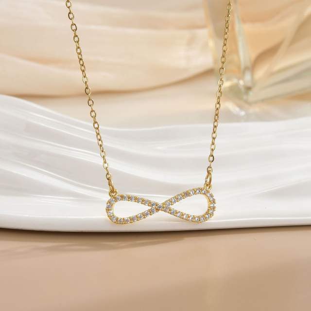 Necklace Women's Unlimited Eight-character Pendant Necklace Stainless steel chain necklace infinity necklace