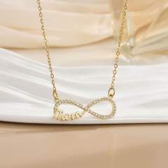 Necklace Women's Unlimited Eight-character Pendant Necklace Stainless steel chain necklace infinity necklace