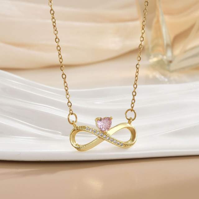 Necklace Women's Unlimited Eight-character Pendant Necklace Stainless steel chain necklace infinity necklace