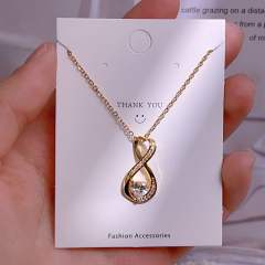 Titanium steel clavicle chain lucky 8-character pendant necklace women's infinity necklace