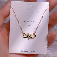 Titanium steel clavicle chain lucky 8-character pendant necklace women's infinity necklace