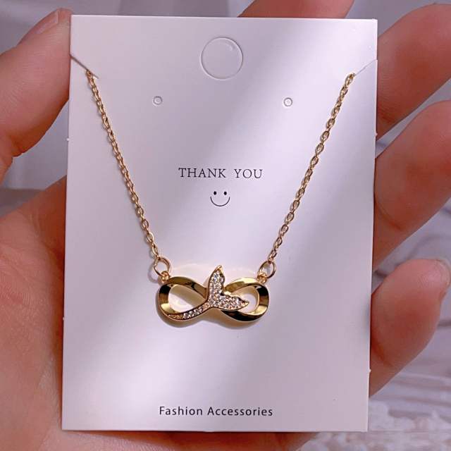 Titanium steel clavicle chain lucky 8-character pendant necklace women's infinity necklace