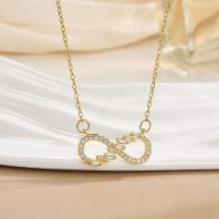 Necklace Women's Unlimited Eight-character Pendant Necklace Stainless steel chain necklace infinity necklace
