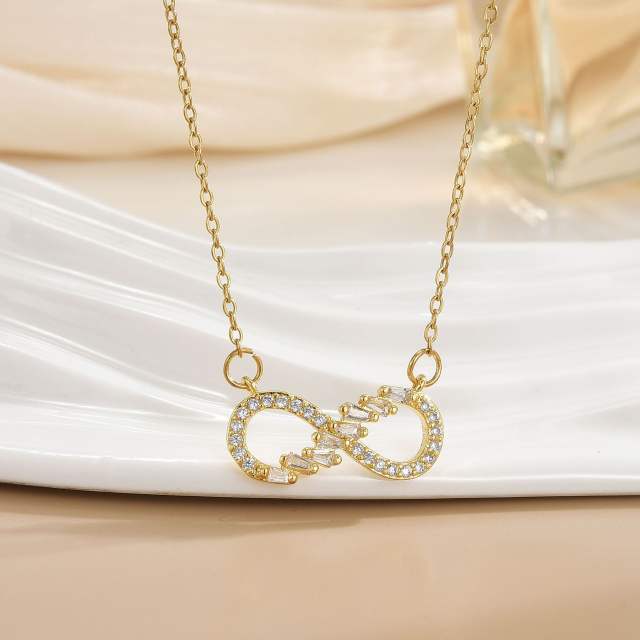 Necklace Women's Unlimited Eight-character Pendant Necklace Stainless steel chain necklace infinity necklace