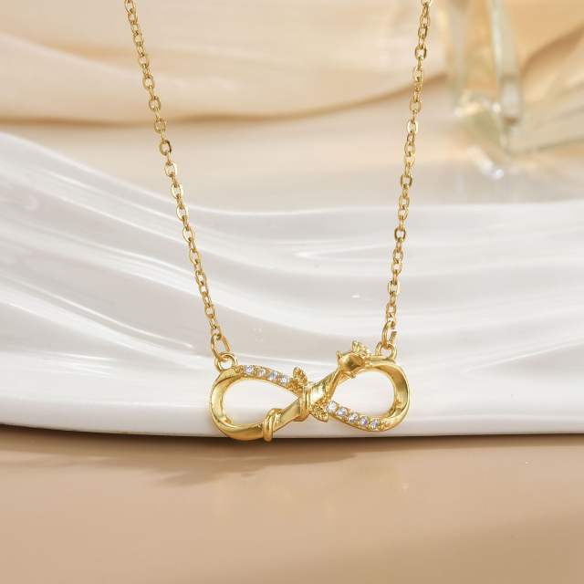 Necklace Women's Unlimited Eight-character Pendant Necklace Stainless steel chain necklace infinity necklace