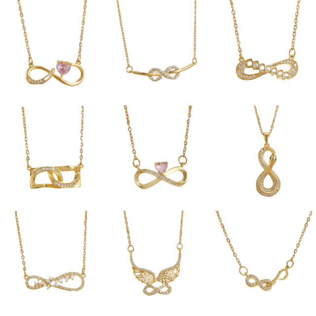 Necklace Women's Unlimited Eight-character Pendant Necklace Stainless steel chain necklace infinity necklace
