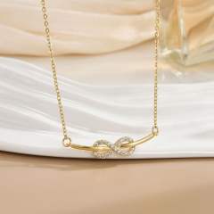 Necklace Women's Unlimited Eight-character Pendant Necklace Stainless steel chain necklace infinity necklace