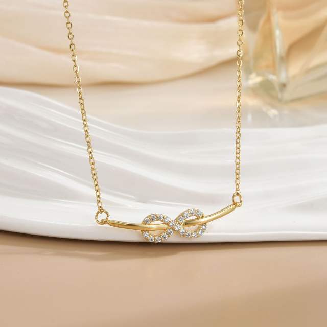 Necklace Women's Unlimited Eight-character Pendant Necklace Stainless steel chain necklace infinity necklace