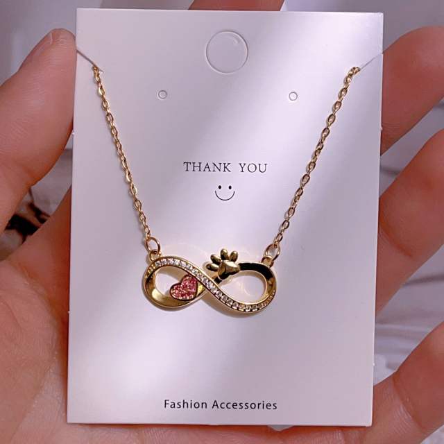 Titanium steel clavicle chain lucky 8-character pendant necklace women's infinity necklace