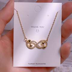 Titanium steel clavicle chain lucky 8-character pendant necklace women's infinity necklace