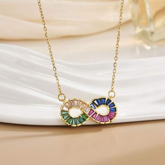 Necklace Women's Unlimited Eight-character Pendant Necklace Stainless steel chain necklace infinity necklace