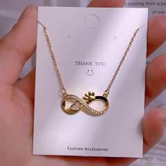 Titanium steel clavicle chain lucky 8-character pendant necklace women's infinity necklace