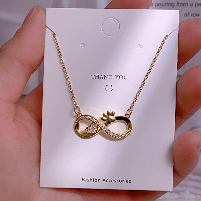 Titanium steel clavicle chain lucky 8-character pendant necklace women's infinity necklace