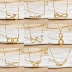 Necklace Women's Unlimited Eight-character Pendant Necklace Stainless steel chain necklace infinity necklace
