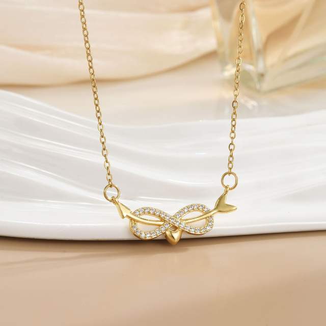 Necklace Women's Unlimited Eight-character Pendant Necklace Stainless steel chain necklace infinity necklace