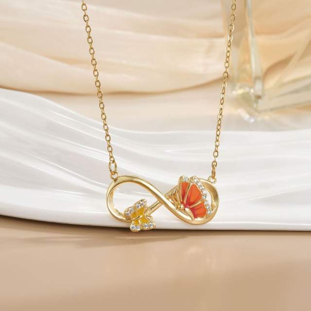 Necklace Women's Unlimited Eight-character Pendant Necklace Stainless steel chain necklace infinity necklace
