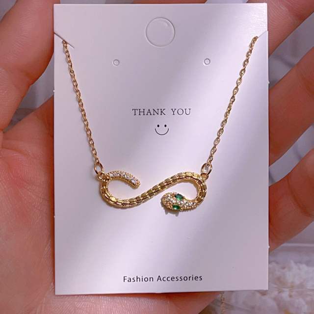 Titanium steel clavicle chain lucky 8-character pendant necklace women's infinity necklace