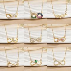 Necklace Women's Unlimited Eight-character Pendant Necklace Stainless steel chain necklace infinity necklace