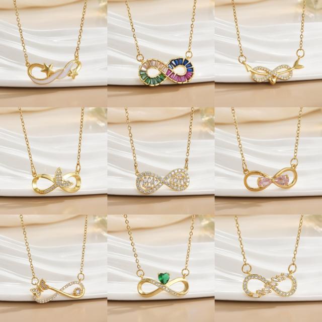 Necklace Women's Unlimited Eight-character Pendant Necklace Stainless steel chain necklace infinity necklace