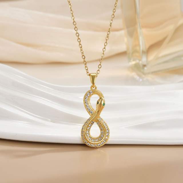 Necklace Women's Unlimited Eight-character Pendant Necklace Stainless steel chain necklace infinity necklace