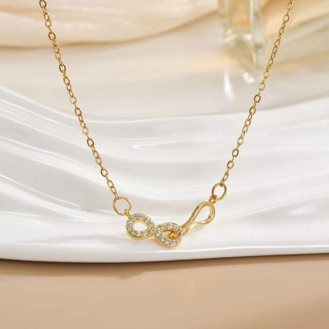 Necklace Women's Unlimited Eight-character Pendant Necklace Stainless steel chain necklace infinity necklace