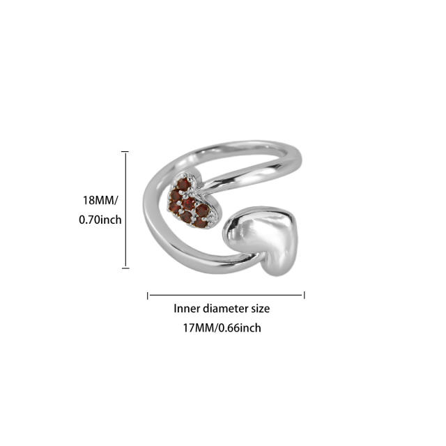 Delicate gold plated copper diamond pearl inlaid finger rings for women
