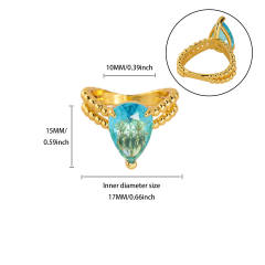 Delicate gold plated copper diamond pearl inlaid finger rings for women