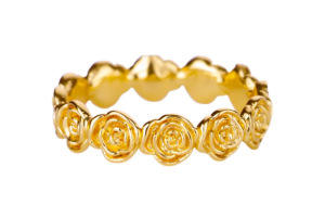 Simple rose flower stainless steel rings adjustable rings for women