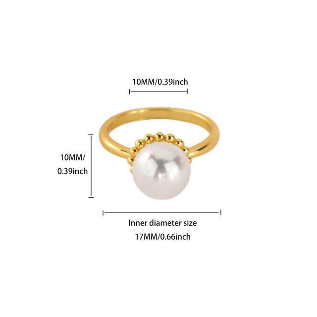 Delicate gold plated copper diamond pearl inlaid finger rings for women
