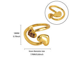 Delicate gold plated copper diamond pearl inlaid finger rings for women