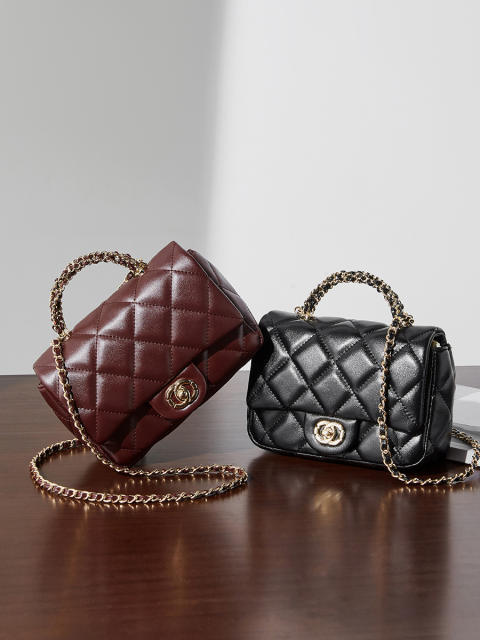 Women's Chanel Style Metal Chain Rhomboid Handbag All-match Shoulder bag qulited bag
