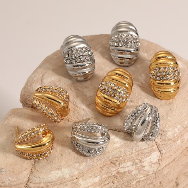 18KG unique stainless steel earrings studs earrings