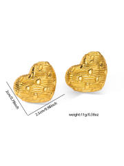 Gold color easy match bow flower shape stainless steel earrings studs