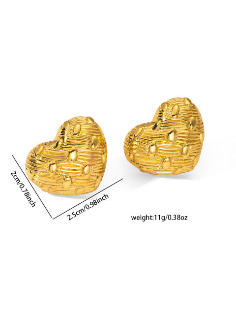 Gold color easy match bow flower shape stainless steel earrings studs