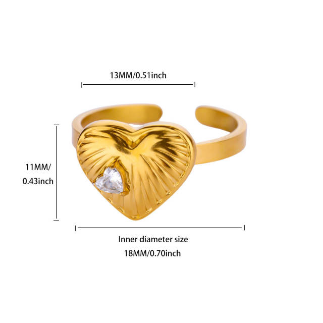 18KG pearl bead butterfly bow heart stainless steel rings