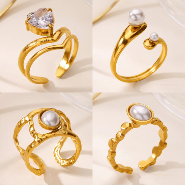 Light Luxury Versatile Zirconia Ring Fashion Simple Stainless Steel RingS Wholesale