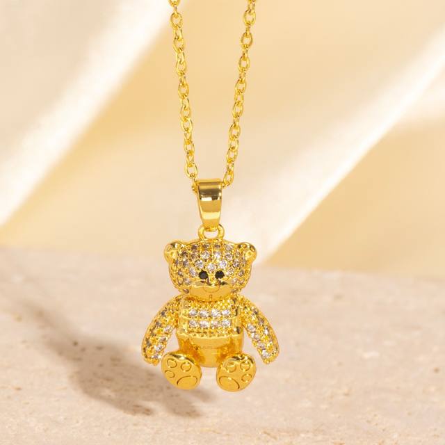 Heavy Industry Three-Dimensional Full Diamond Hot Air Balloon Pendant Necklace for Women