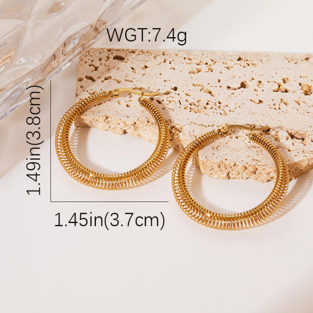 Minimalist Cool Round Oval Earrings stainless steel earrings hoop earrings