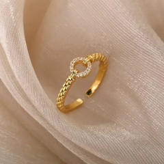 18KG geometric circle gold plated copper rings