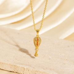 Heavy Industry Three-Dimensional Full Diamond Hot Air Balloon Pendant Necklace for Women