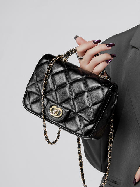 Women's Chanel Style Metal Chain Rhomboid Handbag All-match Shoulder bag qulited bag